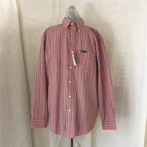Chaps Lauren Sz M Traditional Stripe Men Shirt